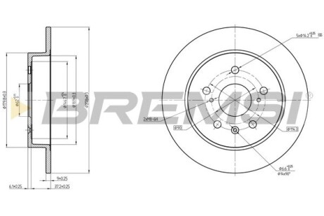 Гальмівний диск зад. Suzuku SX4 06- (278x9) Bremsi CD8075S