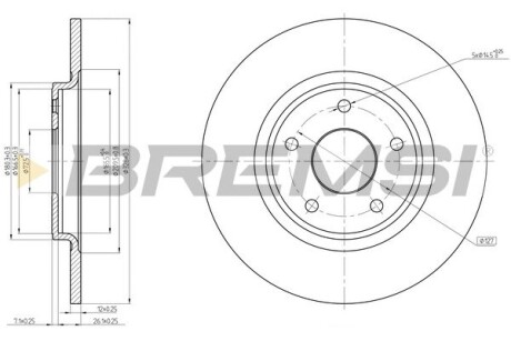 Гальмівний диск зад. Fiat Freemont /Dodge Jorney 11- Bremsi CD8217S