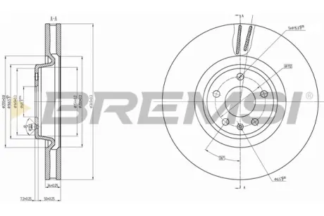 Гальмівний диск пер. Audi A4 15- Bremsi CD8598V