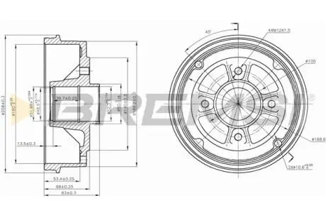 Тормозной барабан clio/logan 91- Bremsi CR5395