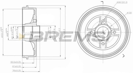 Тормозной барабан Logan/MCV/Clio II/Megane I 96- (без подшипника) Bremsi CR5396