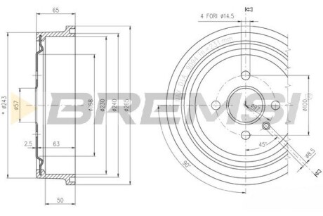 Тормозной барабан Combo 01-/Astra G/H 98- Bremsi CR5560