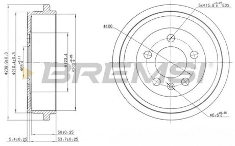 Гальмівний барабан Fabia I/II/III/Polo 99- Bremsi CR5594