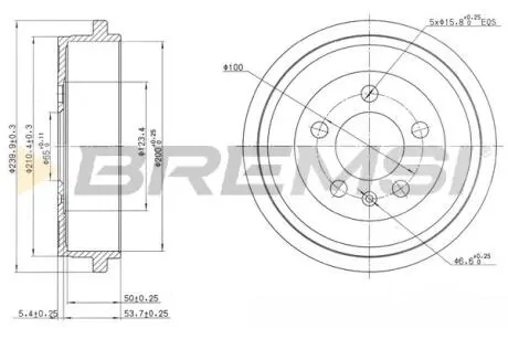 Тормозной барабан fabia i/ii/iii/polo 99- Bremsi CR5594