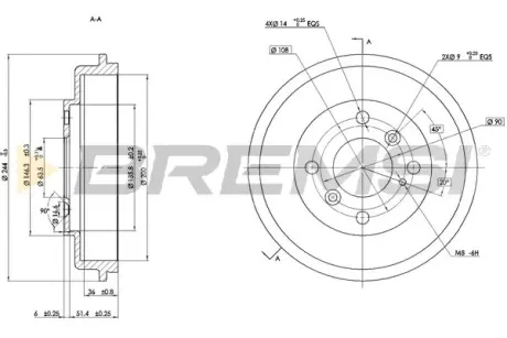 Гальмівний барабан задн. KA+/Fiesta 15- Bremsi CR5686