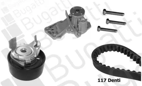 FORD К-т ГРМ (ремень+ ролик +помпа+ крепление) B-MAX, C-MAX II, FIESTA V, MAZDA, VOLVO Bugatti KBU10107A