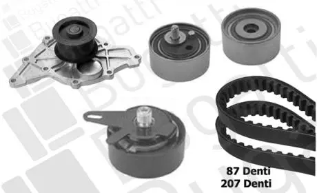 VW К-т ГРМ (2 ремня + 3 ролика +помпа) Passat 2.5TDI -05, AUDI A4/A6 Bugatti KBU5115A