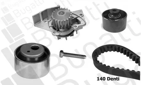 Комплект ГРМ (+ помпа) Scudo/Jumpy/Berlingo/Partner 1.9D (DW8) 98- Bugatti KBU5509B