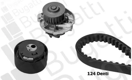 FIAT К-кт ГРМ (ремень+помпа+ролик) 500 (312_) 1.4 07- Bugatti KBU5943A