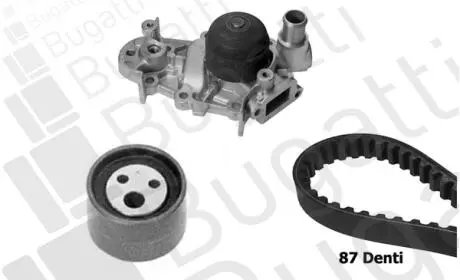 RENAULT К-кт ГРМ (помпа +ролик+ремень) KANGOO 97-, RENAULT CLIO II 98-10 Bugatti KBU7717A