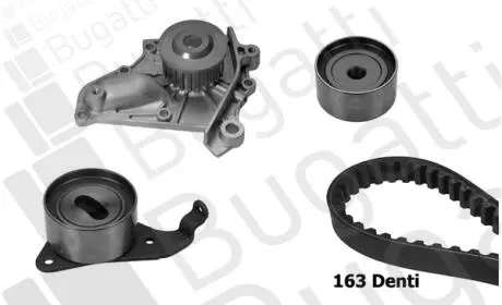 TOYOTA К-кт. ГРМ (ремень+2 ролика+помпа) AVENSIS 97-, RAV 4 I 94- Bugatti KBU8505A