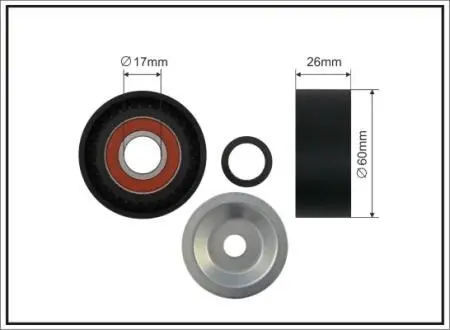 Натяжной ролик, поликлиновой ремень CAFFARO 03-94