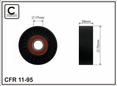 Ролік (28X70X17) до планки Bmw E39/E38 M62 3.5/4.0i 97- CAFFARO 11-95