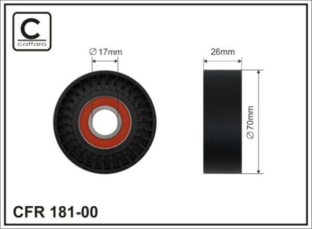 70x17x26 Ролик паска приводного Chery Amulet CAFFARO 181-00