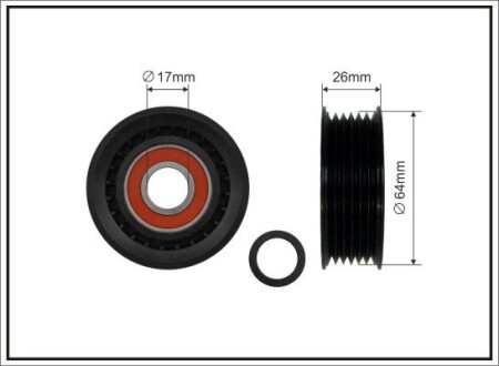 64x17x22,5 Ролик паска приводного Chery Elara CAFFARO 239-00