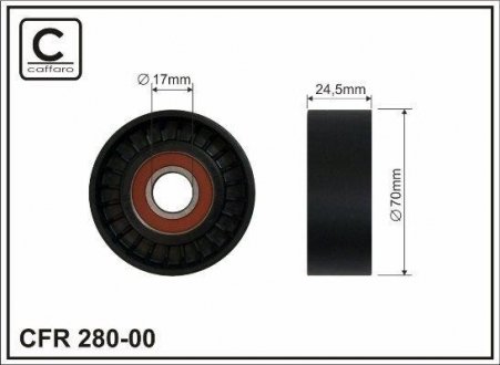 70x17x24,5 Ролик паска приводного Mini Cooper/One 1.6 (90KM/116KM) 06.01- CAFFARO 280-00