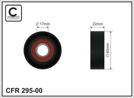 60x17x22 Ролик паска приводного Ford 1.8D/TD Servo+Klima CAFFARO 295-00