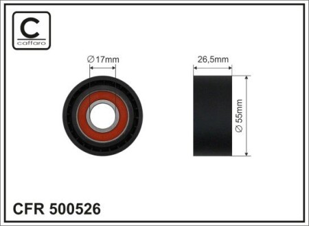 55x17x27 Ролик паска приводного PSA 1,2 PureTech 16- CAFFARO 500526