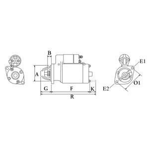 Стартер Hyundai i20/i30/i40/ix20/ix35/Kia Rio/Sportage 1.4/1.6 08- (12V/0.9 kW) (z=8/10) = 114443 CARGO F 032 114 443