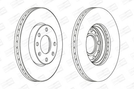 Opel диск тормозной вент. передний astra f,g 95- CHAMPION 562069CH (фото 1)