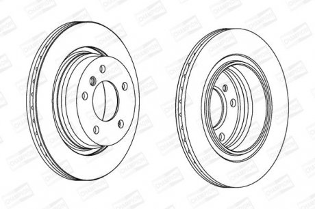 BMW тормозной диск задний (вентил.) E46 CHAMPION 562094CH (фото 1)