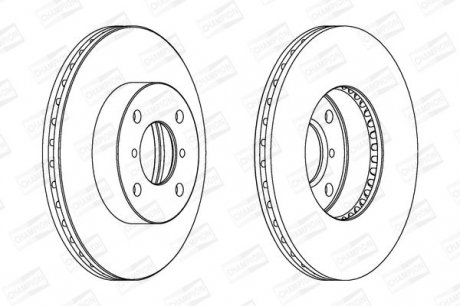 Suzuki диск тормозной передний liana 02-, baleno 1.8/1.9td CHAMPION 562179CH (фото 1)