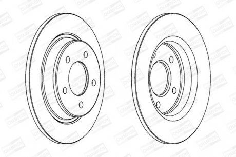 MAZDA тормозной диск задний &quot;15&quot; Mazda 3/5 1.8/2.0/2.3 CHAMPION 563043CH (фото 1)