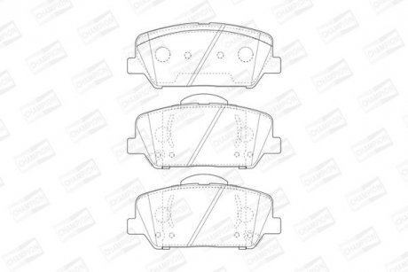 Колодки тормозные дисковые передние Kia Optima (10-), Ceed (15-)/Hyundai i30 (11 CHAMPION 573447CH (фото 1)