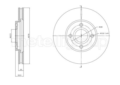 FORD диск гальм. передн. ECOSPORT 13- CIFAM 800-1768C