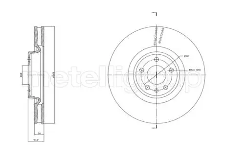 VW Гальмівний диск передній TOUAREG (CR7, RC8) 3.0 TSI 4motion 18-, AUDI A4 B9 (8W2, 8WC) 30 TDI 16-19 CIFAM 800-1865C