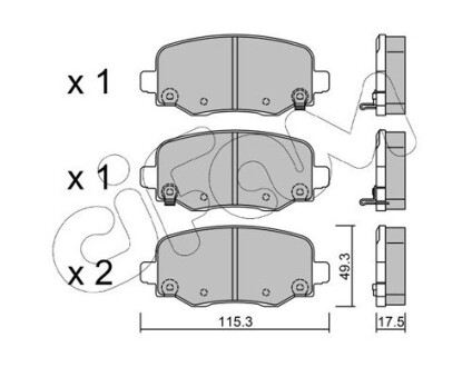 FIAT Колодки гальмівні задні 500X, JEEP Renegate CIFAM 822-1002-1 (фото 1)