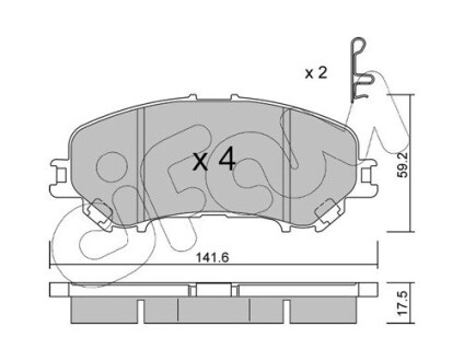 NISSAN Колодки гальмівні передні Qashqai 1,2-1,6 13-, X-Trail 1,6 13- CIFAM 822-1010-1 (фото 1)