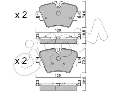 BMW гальмівні колодки передн.1 F40, 2,3 G20,4,5 G30, X1 F48, X2, X3 G01, X4 CIFAM 822-1037-0