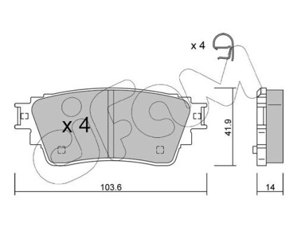 MITSUBISHI Тормозн.колодки задн.Outlander III 16- CIFAM 822-1160-0