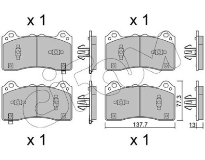 FORD колодки гальмівні передні (з датчиком зносу) MUSTANG MACH-E (CGW) EV 20- CIFAM 822-1220-1 (фото 1)