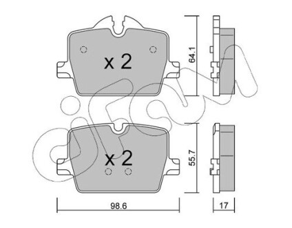 BMW Колодки гальмівні задні 3 (G20, G80, G28) 330 d, 4 купе (G22, G82), G26, G23, G29 CIFAM 822-1265-0