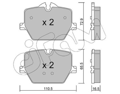 Колодки гальмівні задні 2 (G42, G87), G20, G80, G28, G21, G81, G22 CIFAM 822-1266-0