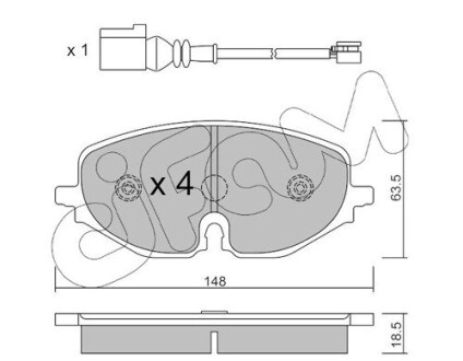 VW Колодки гальм. передні GOLF VIII (CD1) 1.0 TSI 20- CIFAM 822-1280-0