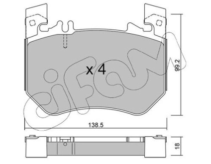 DB Колодки гальмівні передні X254, V223, W223, Z223 CIFAM 822-1311-0