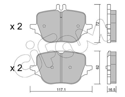 DB Колодки гальмівні задні X254, V223, W223, Z223 CIFAM 822-1313-0