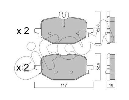 DB Колодки гальмівні задні W206, S206 CIFAM 822-1359-0