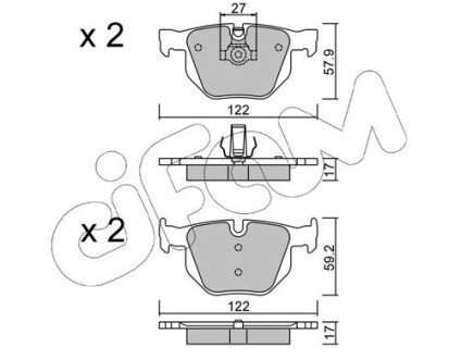 BMW Тормозные колодки задн.5 E60 03- CIFAM 822-644-0