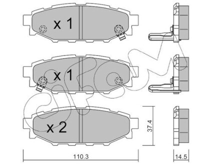 Колодки гальмівні задн. Forester/Impreza/Legacy/Outback09- CIFAM 822-764-1