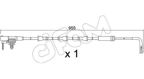 JAGUAR Датчик зносу гал. колодок (перед.) I-PACE (X590) 18- CIFAM SU.396 (фото 1)