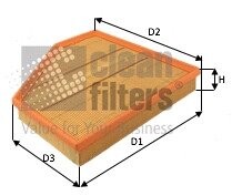 Фильтр воздушный BMW 1 (F20)/2 (F23)/3 (F31)/4 (F36) 2.0/3.0 15- CLEAN FILTERS MA3492 (фото 1)