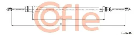 Трос ручного тормоза перед. Scudo/Expert 96- (500/395) COFLE 10.4736