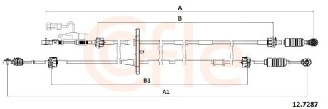 Трос КПП Fiat Doblo 1.6-2.0 MTJ 09- COFLE 12.7287