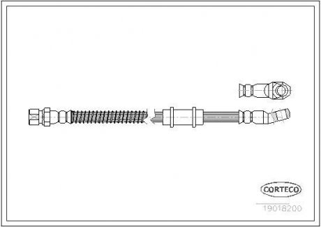 Шланг гальмівний ВАЗ 2121 передній (L=471 мм) CORTECO 19018200 (фото 1)