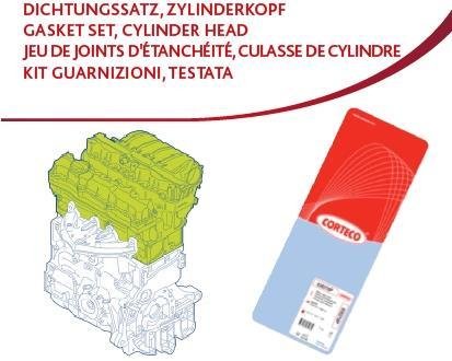 Комплект прокладок (верхній) Fiat Ducato 1.9D/Citroen Berlingo 1.8D 96-02 (без ГБЦ) CORTECO 417838P