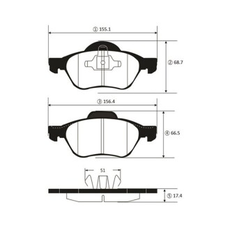 Тормозные колодки Renault Clio 06-14 Laguna 01-07 Megane 02- перед. OLD CKRN-36 CTR GK1453